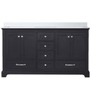 Lexora Dukes 60" W x 22" D Espresso Double Bath Vanity Carrara Marble Top