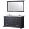 Lexora Dukes 60" W x 22" D Espresso Double Bath Vanity Carrara Marble Top with Faucet Set and 58" Mirror