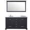 Lexora Dukes 60" W x 22" D Espresso Double Bath Vanity Carrara Marble Top with Faucet Set and 58" Mirror