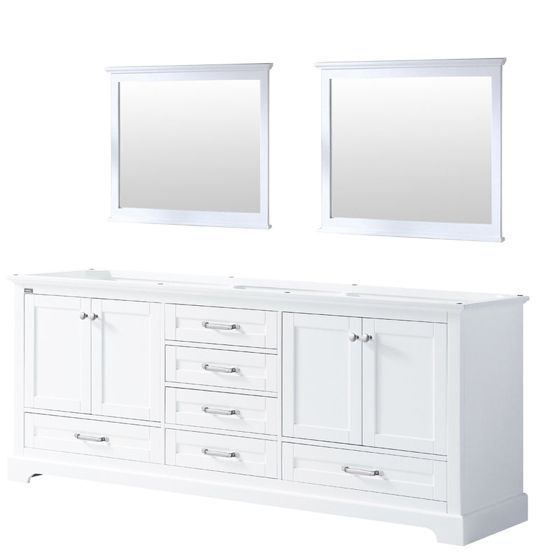 Lexora Dukes 80" W x 22" D Double Bath Vanity and 30" Mirrors