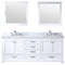 Lexora Dukes 80" W x 22 " D White Double Bath Vanity Carrara Marble Top with Faucet Set and 30" Mirrors