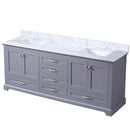 Lexora Dukes 80" W x 22" D Dark Grey Double Bath Vanity and Carrara Marble Top