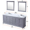 Lexora Dukes 80" W x 22" D Dark Grey Double Bath Vanity and Carrara Marble Top