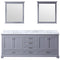 Lexora Dukes 80" W x 22" D Dark Grey Double Bath Vanity and Carrara Marble Top