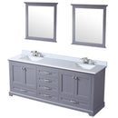 Lexora Dukes 80" W x 22 " D Dark Grey Double Bath Vanity Carrara Marble Top with Faucet Set and 30" Mirrors