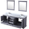 Lexora Dukes 80" W x 22 " D Dark Grey Double Bath Vanity Carrara Marble Top with Faucet Set and 30" Mirrors