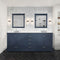 Lexora Dukes 80" W x 22" D Navy Blue Double Bath Vanity and Carrara Marble Top