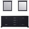 Lexora Dukes 80" W x 22" D Double Bath Vanity and 30" Mirrors