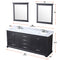 Lexora Dukes 80" W x 22 " D Espresso Double Bath Vanity, Carrara Marble Top and 30" Mirrors