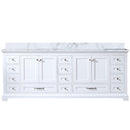 Lexora Dukes 84" W x 22" D White Double Bath Vanity and Carrara Marble Top