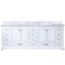 Lexora Dukes 84" W x 22" D White Double Bath Vanity and Carrara Marble Top