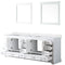 Lexora Dukes 84" W x 22" D White Double Bath Vanity Carrara Marble Top and 34" Mirrors