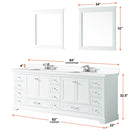 Lexora Dukes 84" W x 22" D White Double Bath Vanity and Carrara Marble Top