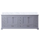 Lexora Dukes 84" W x 22" D Dark Grey Double Bath Vanity and Carrara Marble Top