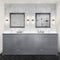 Lexora Dukes 84" W x 22" D Dark Grey Double Bath Vanity Carrara Marble Top and 34" Mirrors