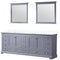 Lexora Dukes 84" W x 22" D Dark Grey Double Bath Vanity Carrara Marble Top and 34" Mirrors