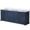 Lexora Dukes 84" W x 22" D Navy Blue Double Bath Vanity and Carrara Marble Top