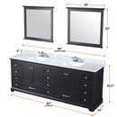 Lexora Dukes 84" W x 22 " D Double Bath Vanity and 34" Mirrors