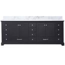 Lexora Dukes 84" W x 22" D Espresso Double Bath Vanity and Carrara Marble Top