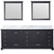 Lexora Dukes 84" W x 22" D Espresso Double Bath Vanity Carrara Marble Top and 34" Mirrors