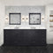 Lexora Dukes 84" W x 22" D Espresso Double Bath Vanity and Carrara Marble Top