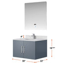 Lexora Geneva 30" W x 22" D Single Bath Vanity