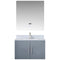 Lexora Geneva 30" W x 22" D Dark Grey Bath Vanity Marble Top with Faucet Set and 30" LED Mirror