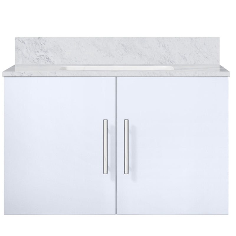 Lexora Geneva 30" W x 22" D Glossy White Bath Vanity and Marble Top