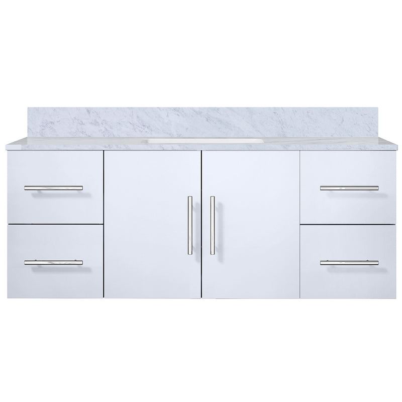 Lexora Geneva 48" W x 22" D Glossy White Bath Vanity and Marble Top