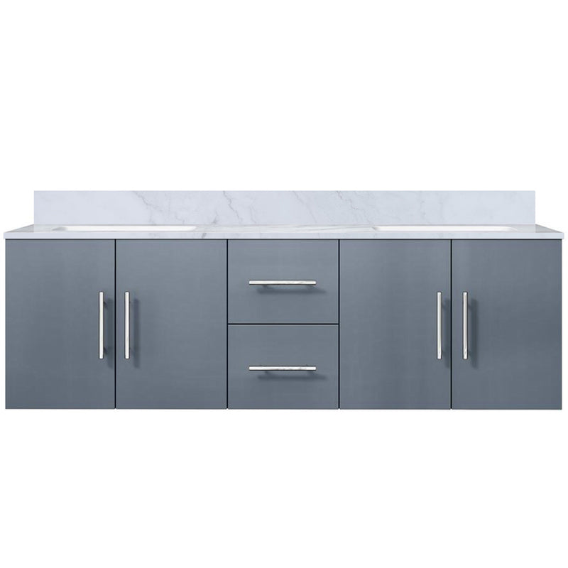 Lexora Geneva 60 " W x 22 " D Dark Grey Double Bath Vanity and Marble Top