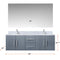 Lexora Geneva 60" W x 22" D Dark Grey Double Bath Vanity Carrara Marble Top with Faucet Set and 60" LED Mirror