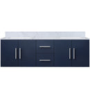 Lexora Geneva 60 " W x 22 " D Navy Blue Double Bath Vanity and Marble Top