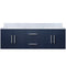 Lexora Geneva 60 " W x 22 " D Navy Blue Double Bath Vanity and Marble Top