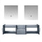 Lexora Geneva 72" W x 22" D Double Bath Vanity and 30" LED Mirrors