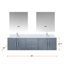 Lexora Geneva 72" W x 22" D Dark Grey Double Bath Vanity and Marble Top