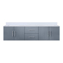 Lexora Geneva 72" W x 22" D Dark Grey Double Bath Vanity and Marble Top