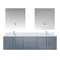 Lexora Geneva 72" W x 22" D Dark Grey Double Bath Vanity Marble Top with Faucet Set and 30" LED Mirrors