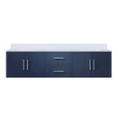 Lexora Geneva 72" W x 22" D Navy Blue Double Bath Vanity and Marble Top