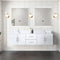 Lexora Geneva 72" W x 22" D Glossy White Double Bath Vanity and Marble Top