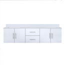 Lexora Geneva 72" W x 22" D Glossy White Double Bath Vanity and Marble Top