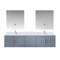 Lexora Geneva 80" W x 22" D Dark Grey Double Bath Vanity and Marble Top, Faucet Set with 30" LED Mirrors