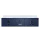 Lexora Geneva 80" W x 22" D Navy Blue Double Bath Vanity and Marble Top