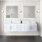 Lexora Geneva 80" W x 22" D Glossy White Double Bath Vanity and Marble Top, Faucet Set with 30" LED Mirrors