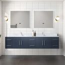 Lexora Geneva 84" W x 22" D Double Bath Vanity, Marble Top with Faucet Set and 36" LED Mirrors