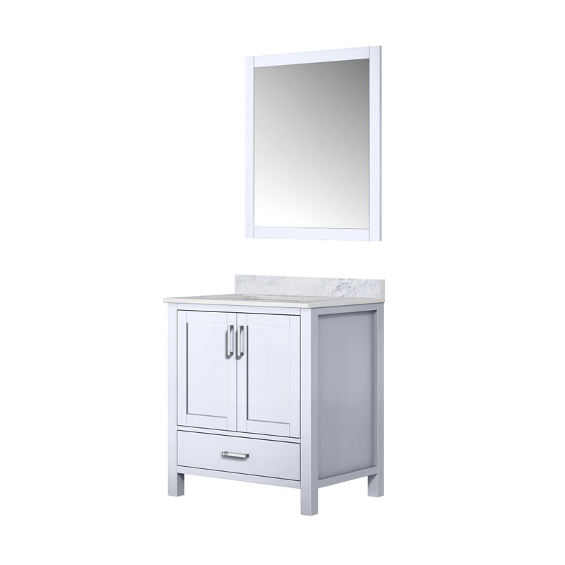 Lexora Jacques 30" W x 22" D Single Bath Vanity with Marble Top and 28" Mirror