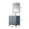 Lexora Jacques 30" W x 22" D Single Bath Vanity with Marble Top and 28" Mirror