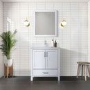 Lexora Jacques 30" W x 22" D Single Bath Vanity with Marble Top and 28" Mirror