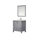 Lexora Jacques 30" W x 22" D Single Bath Vanity Marble Top with Faucet Set and 28" Mirror