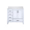 Lexora Jacques 36" W x 22" D Offset White Single Bath Vanity and Marble Top