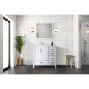 Lexora Jacques 36" W x 22" D Offset Single Bath Vanity and 34" Mirror